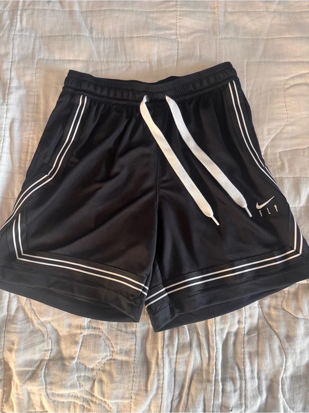 Nike Fly Dri-FIT Men's S Black/White Athletic Shorts Drawstring Basketball.